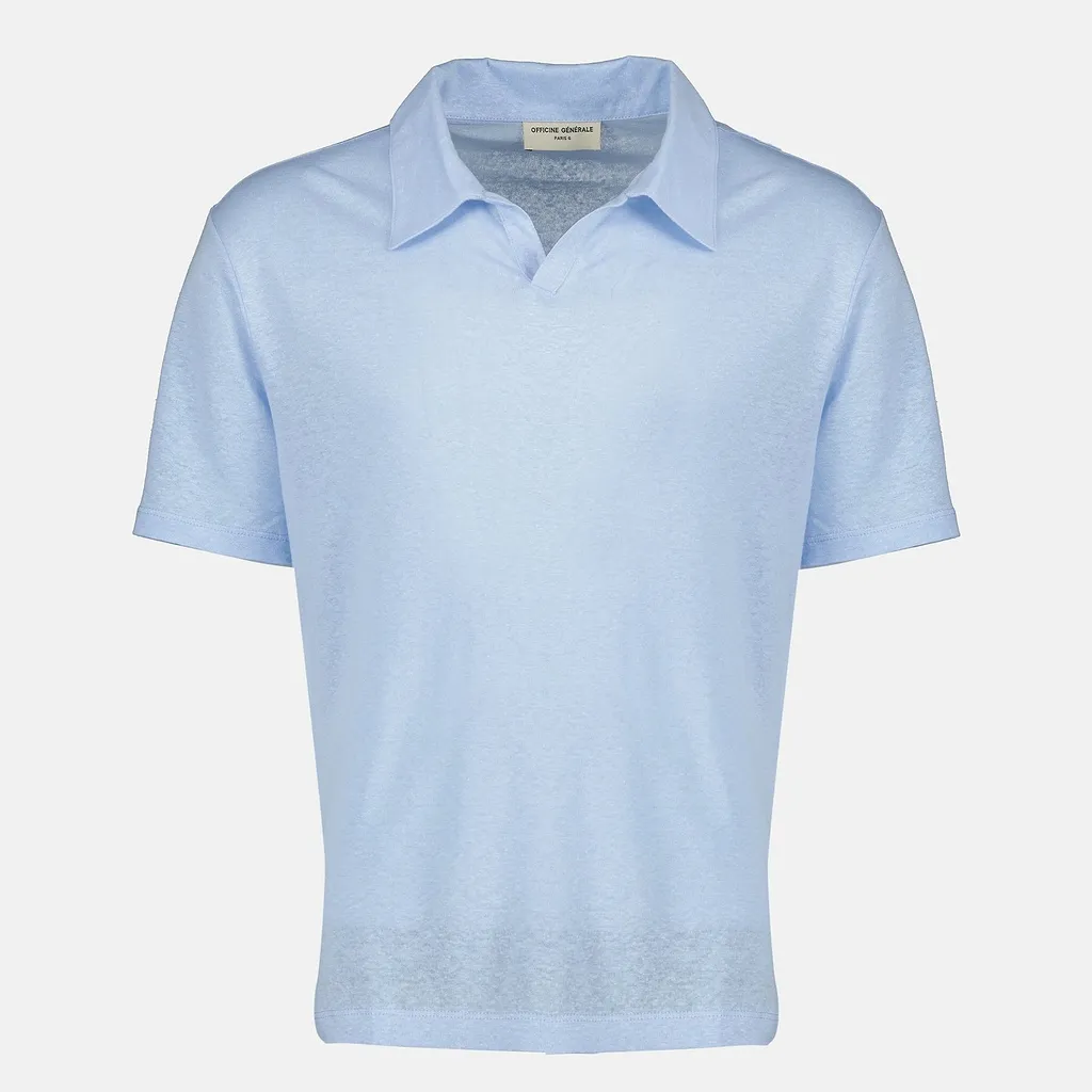 Officine GÉNÉRale Garment Dyed Knit Polo Shirt