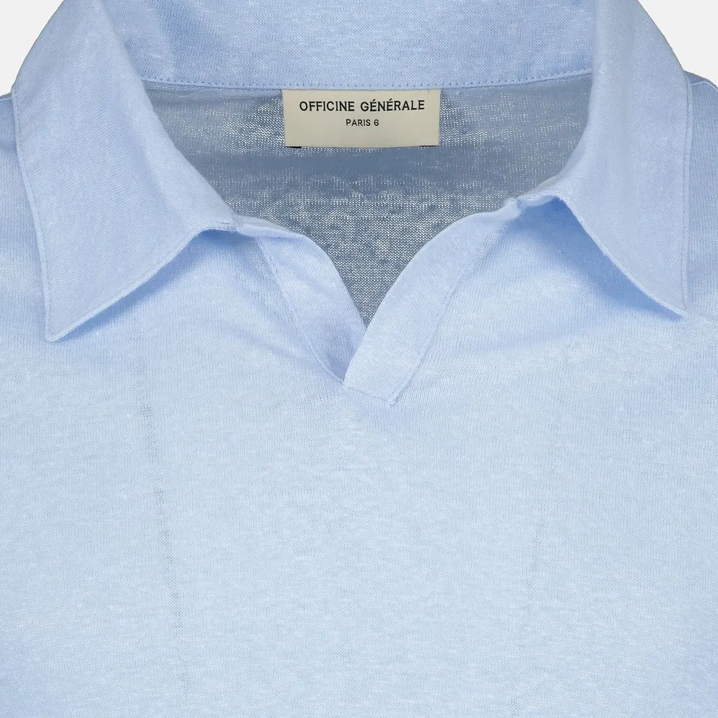 Officine GÉNÉRale Garment Dyed Knit Polo Shirt