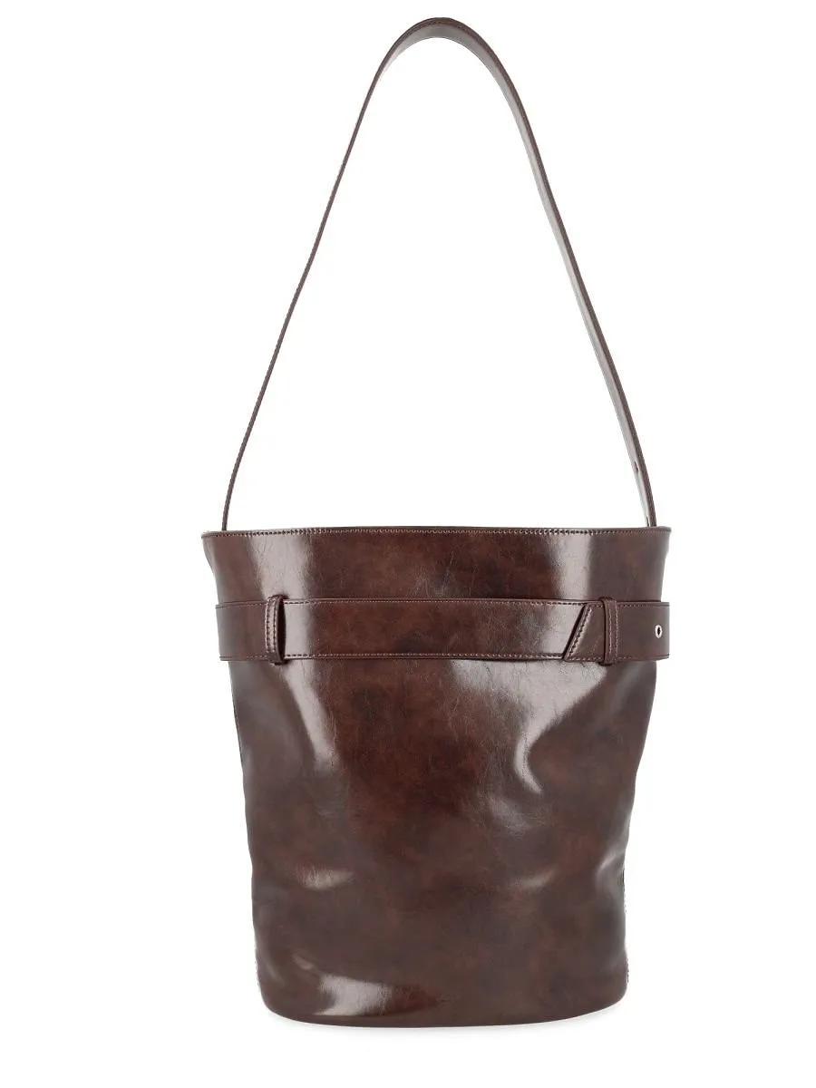 Osoi Buckled Leather Shoulder Bag