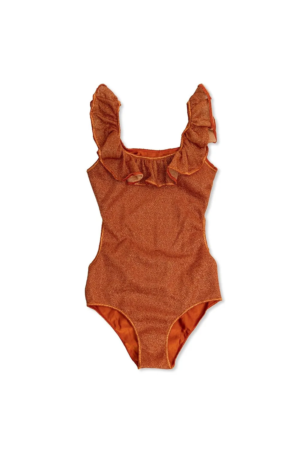 OsÉRee Kids Ruffled Lurex One-Piece Swimsuit