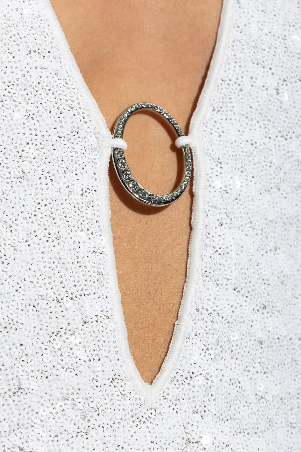 OsÉRee Ring Detail Sequin Mini Dress