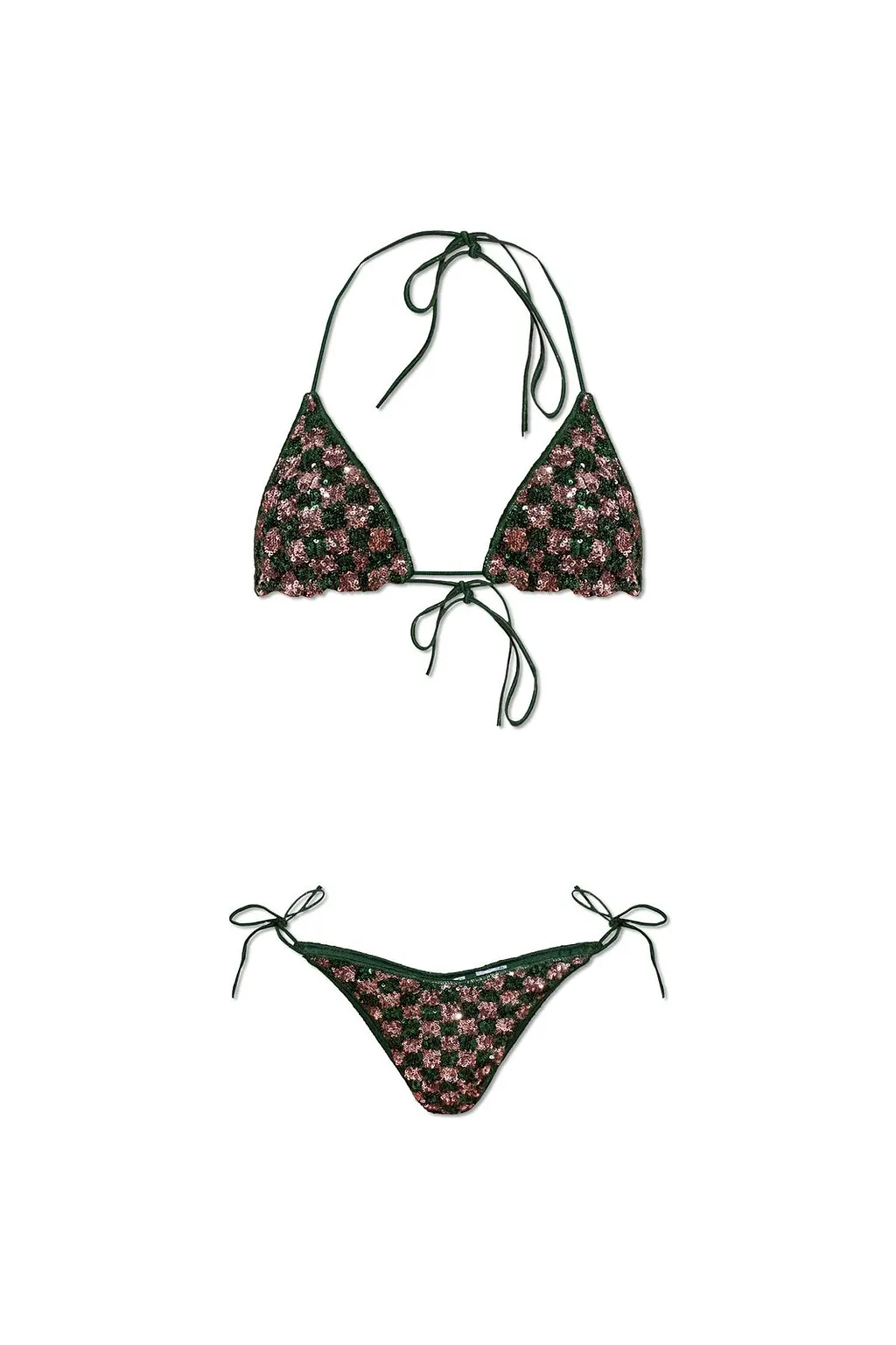 Sequined Triangle Bikini Set