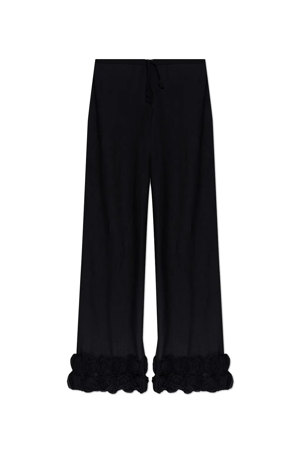 OsÉRee Straight-Leg Floral Embellished Beach Pants