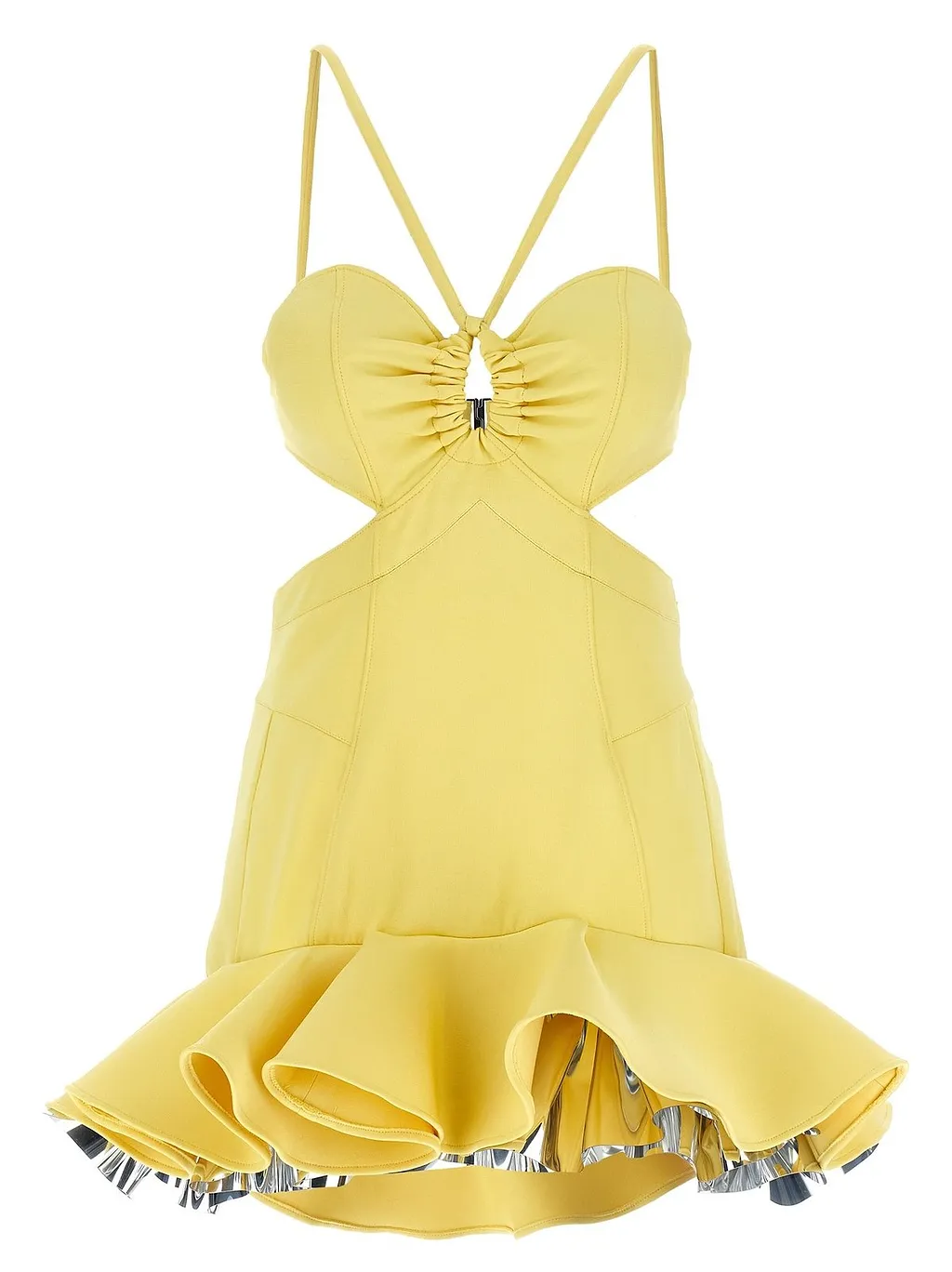 Paco Rabanne Cut-Out Flounce Mini Dress