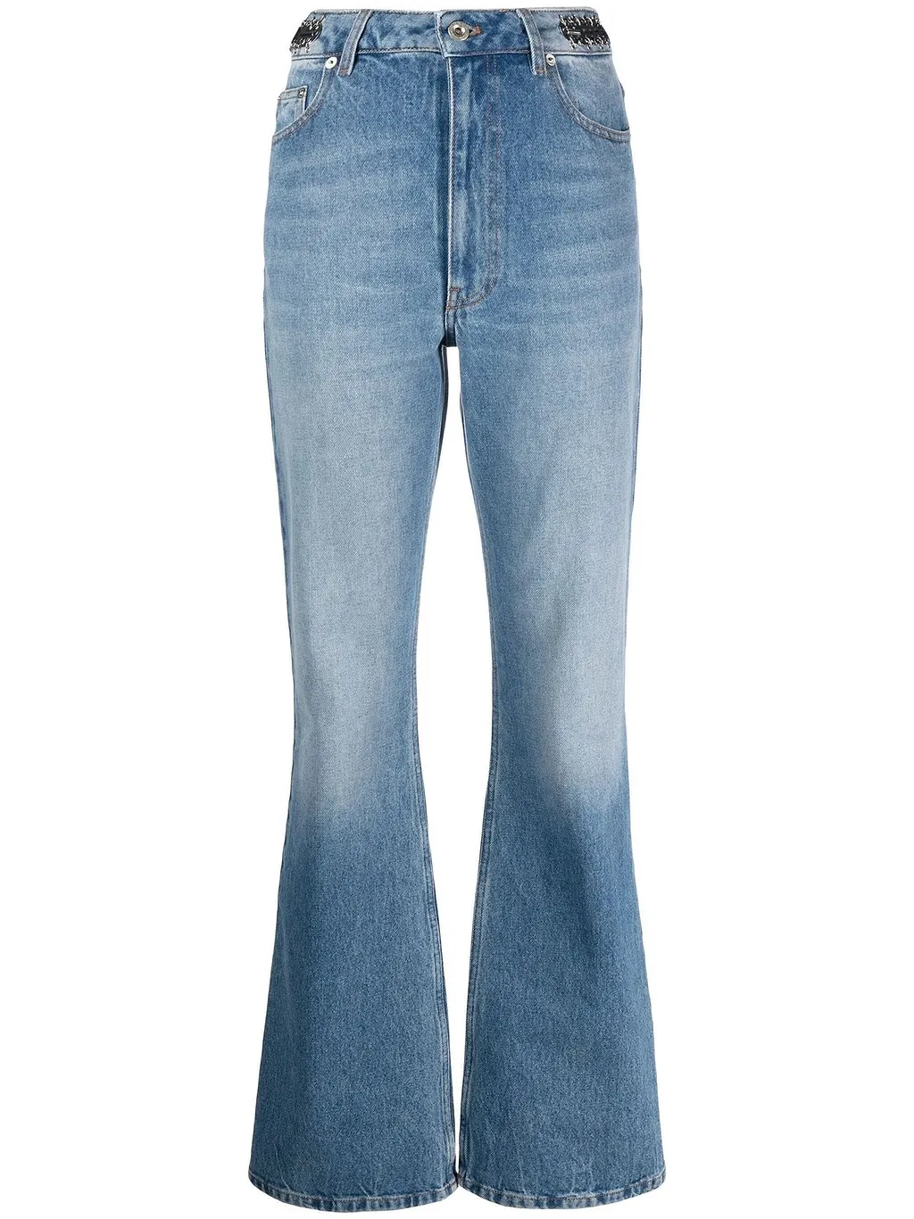 Paco Rabanne Logo Patch Flared Jeans