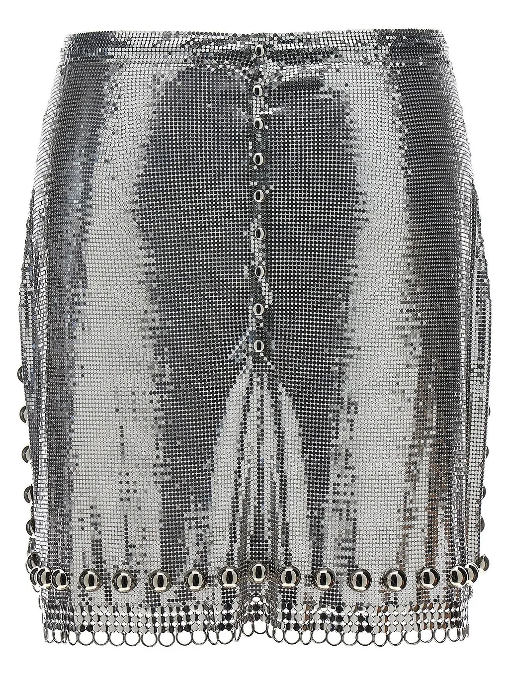 Paco Rabanne Metallic Effect High Waist Skirt