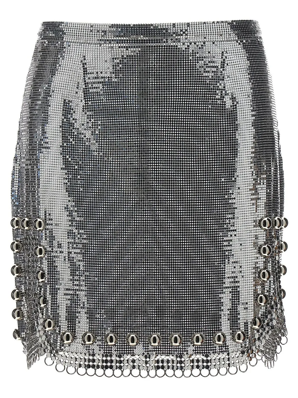 Paco Rabanne Metallic Effect High Waist Skirt