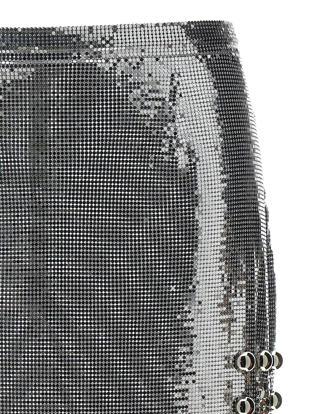 Paco Rabanne Metallic Effect High Waist Skirt