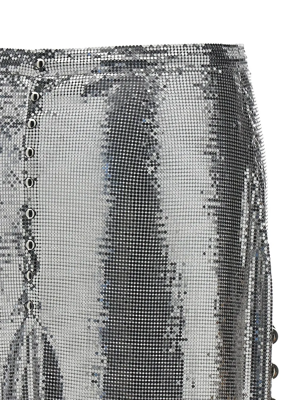 Paco Rabanne Metallic Effect High Waist Skirt
