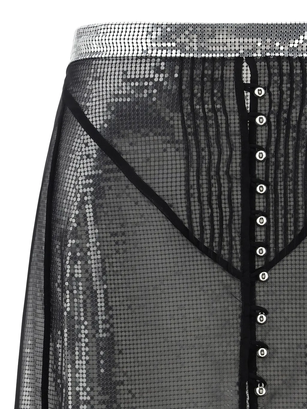 Paco Rabanne Semi-Sheer Jupe Long Skirt