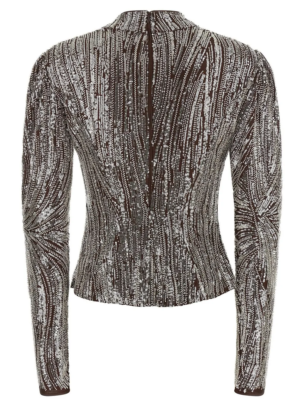 Paco Rabanne Sequin Wave Long Sleeve Top