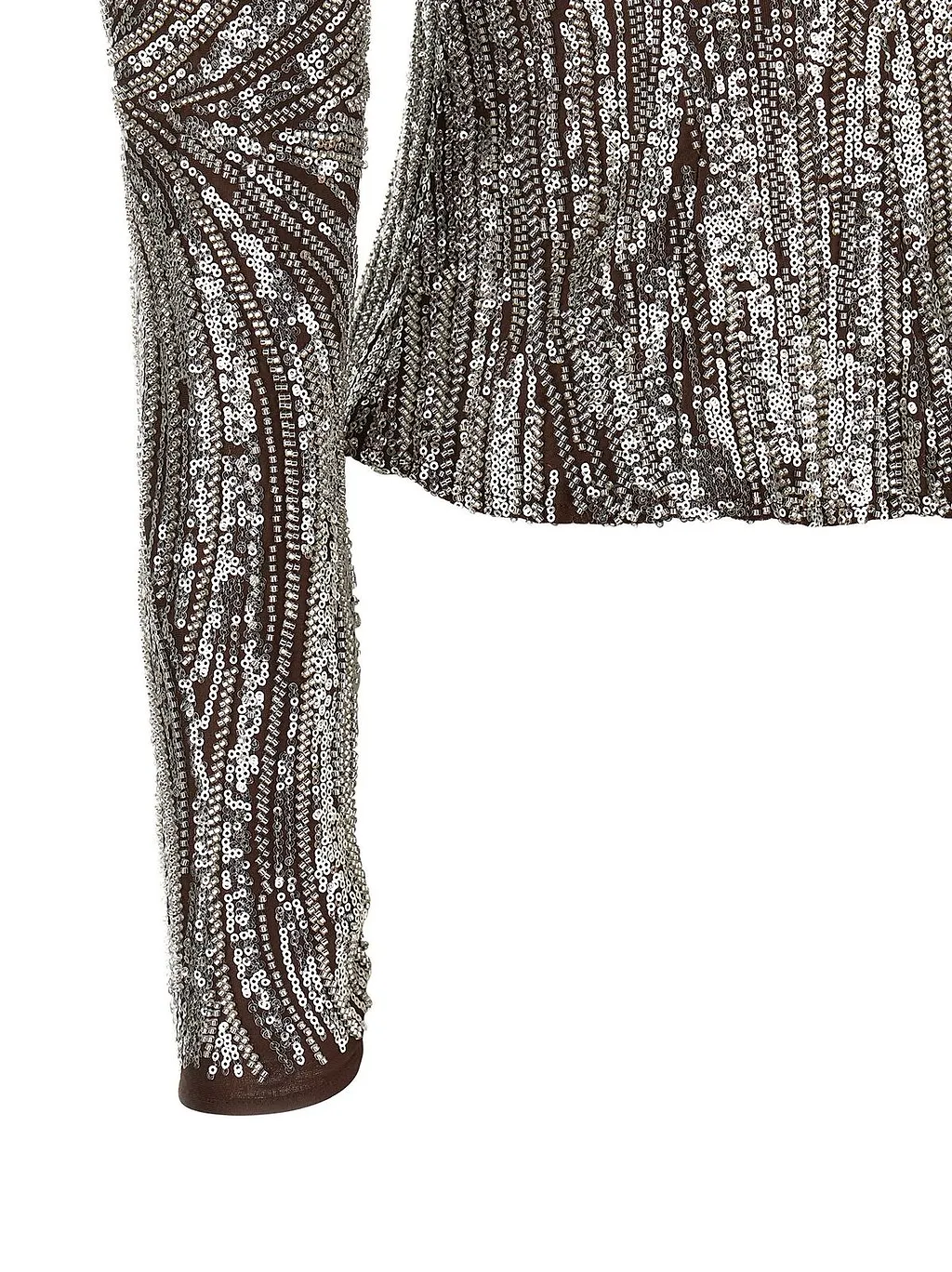 Paco Rabanne Sequin Wave Long Sleeve Top