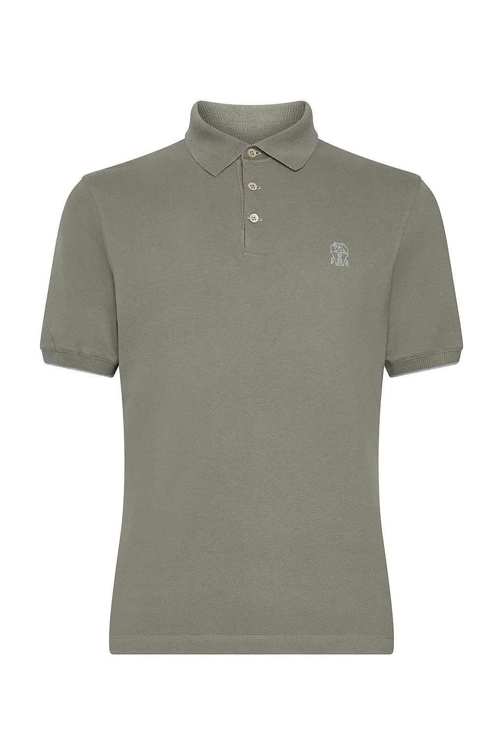 Brunello Cucinelli Logo Embroidered Polo Shirt