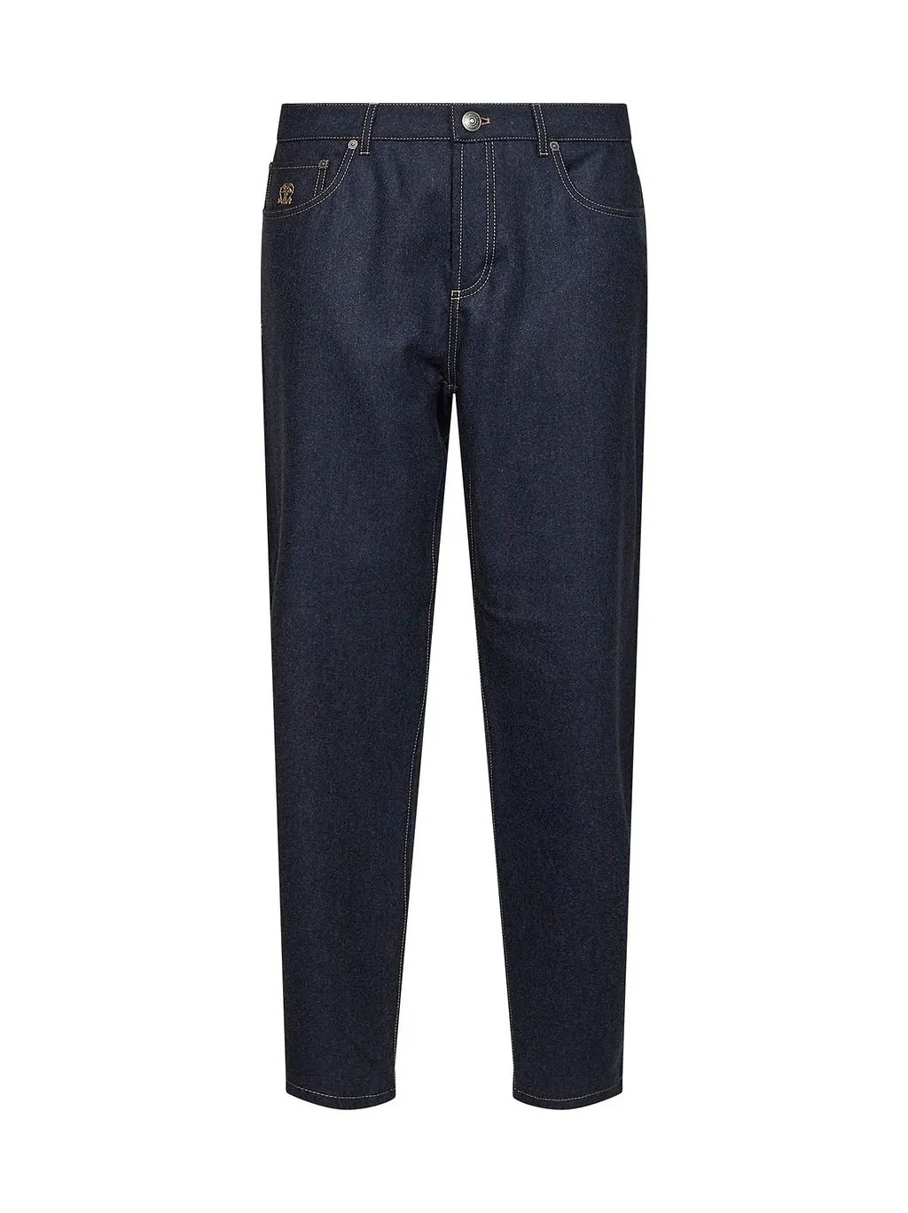 Brunello Cucinelli Logo Patch Straight-Leg Jeans