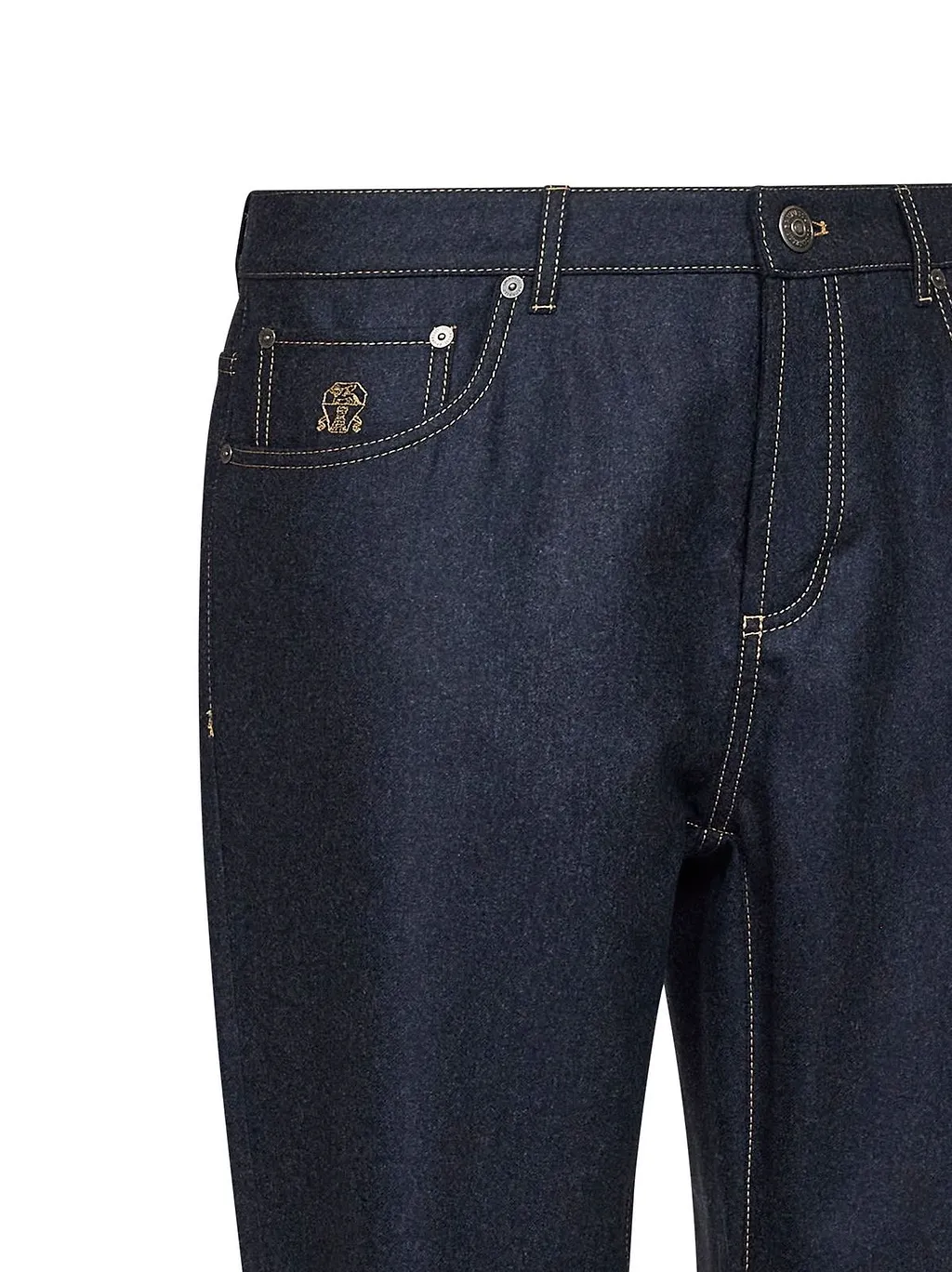 Brunello Cucinelli Logo Patch Straight-Leg Jeans