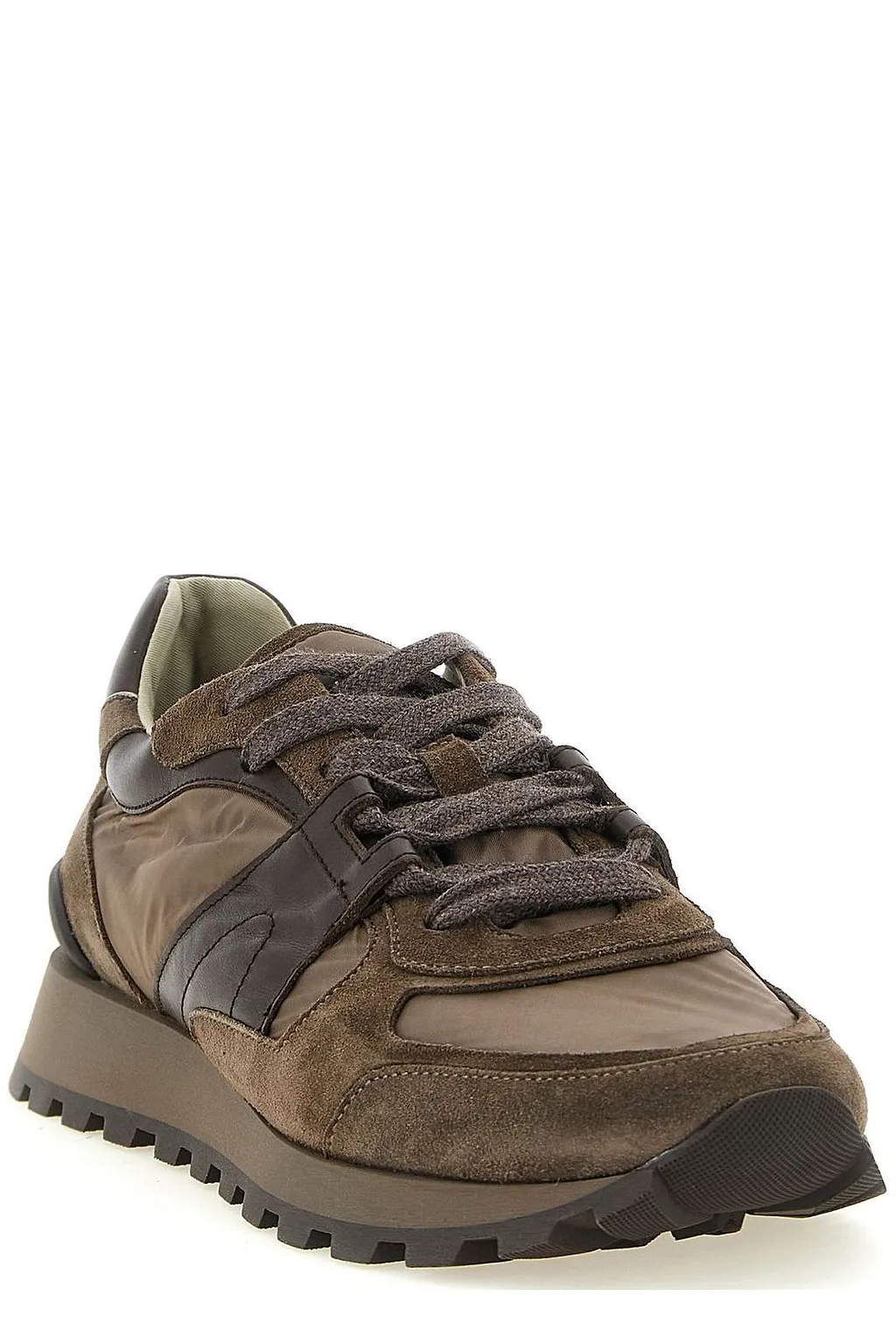 Brunello Cucinelli Panelled Lace-Up Sneakers