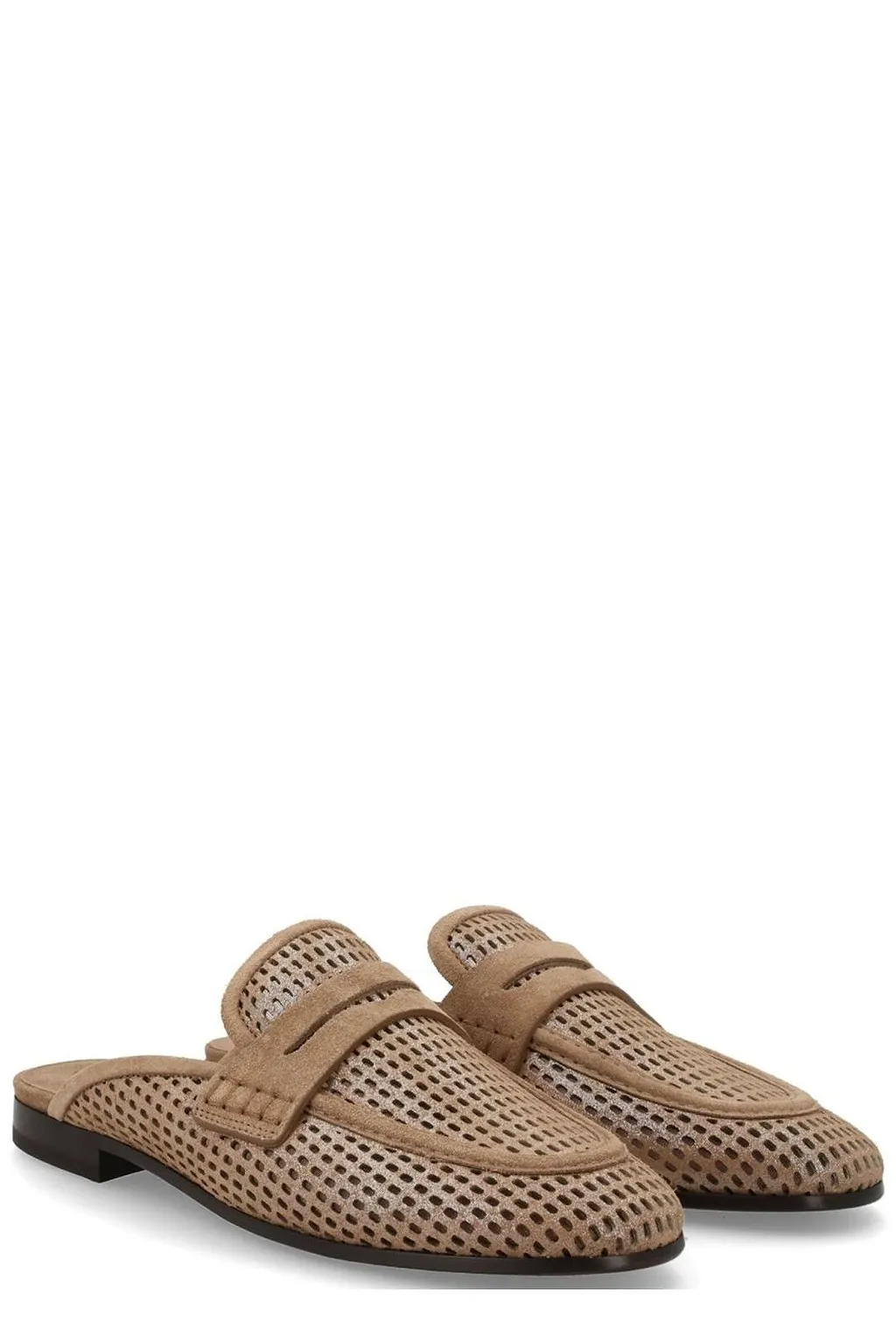 Brunello Cucinelli Perforated Net Flat Mules