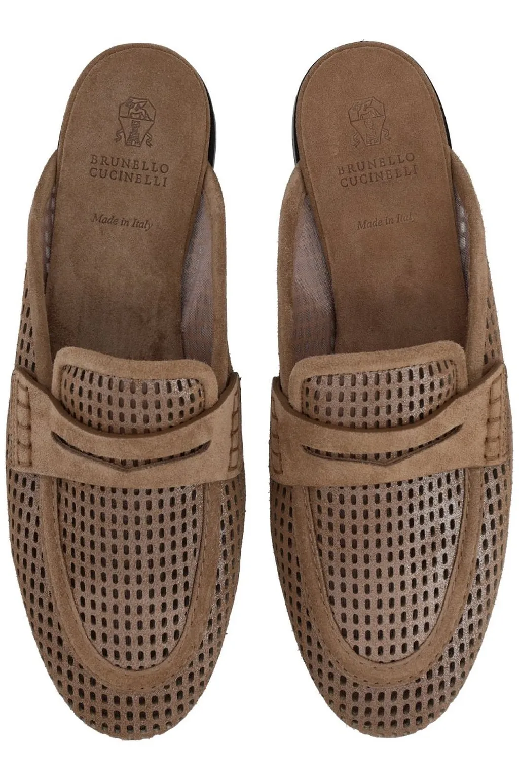Brunello Cucinelli Perforated Net Flat Mules