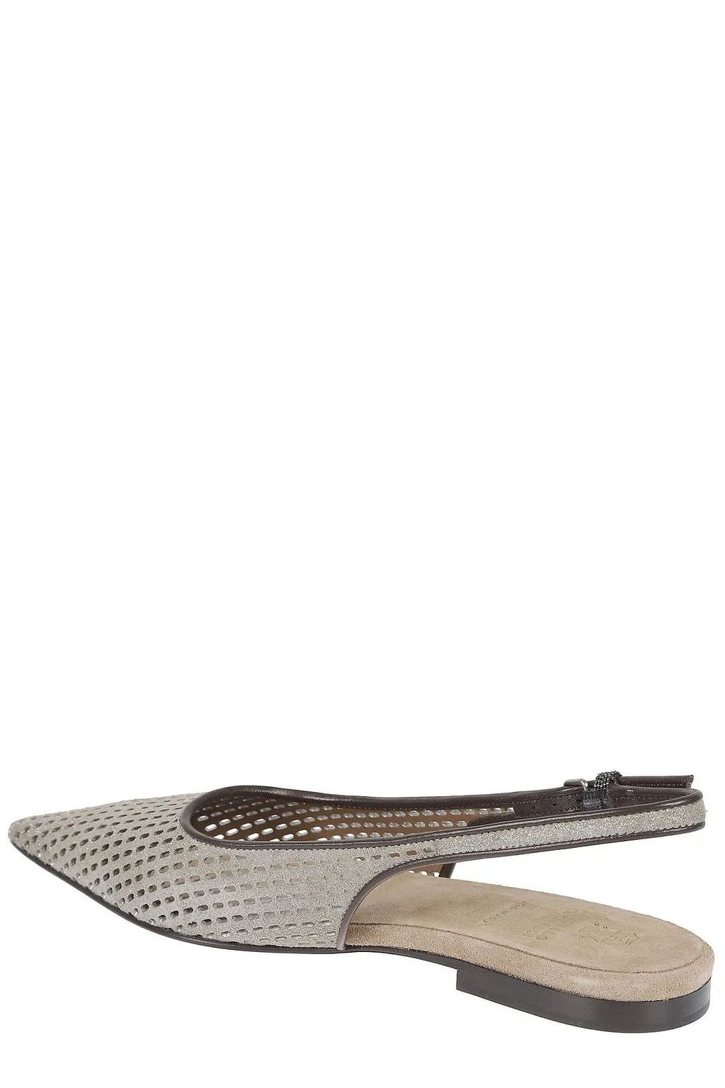Brunello Cucinelli Pointed Toe Slingback Flats