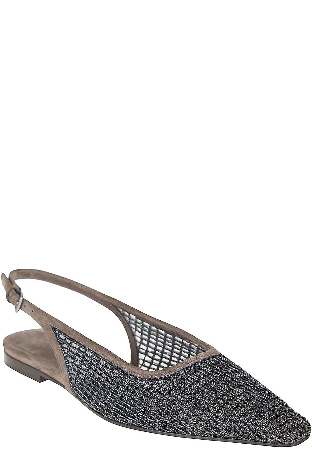Brunello Cucinelli Pointed Toe Slingback Flats