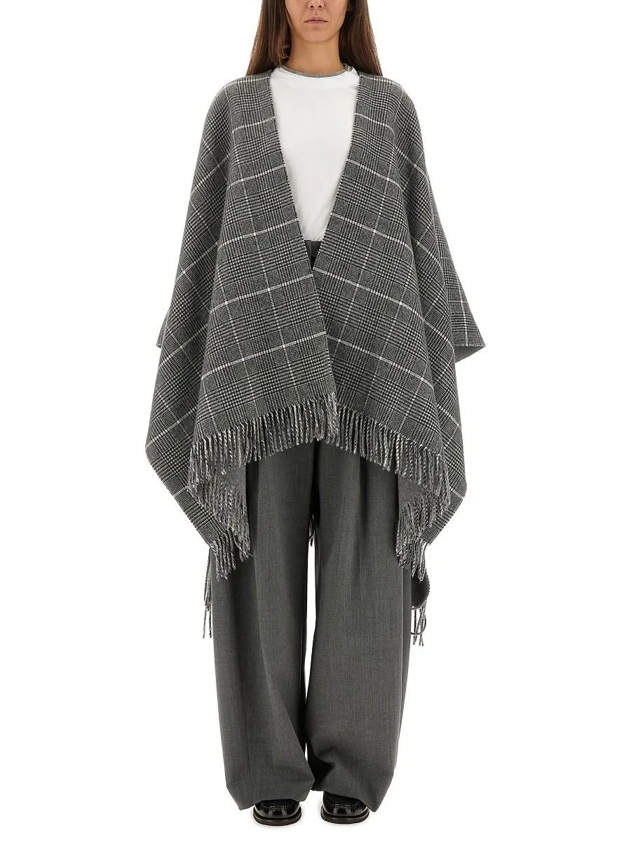 Reversible Fringed Poncho