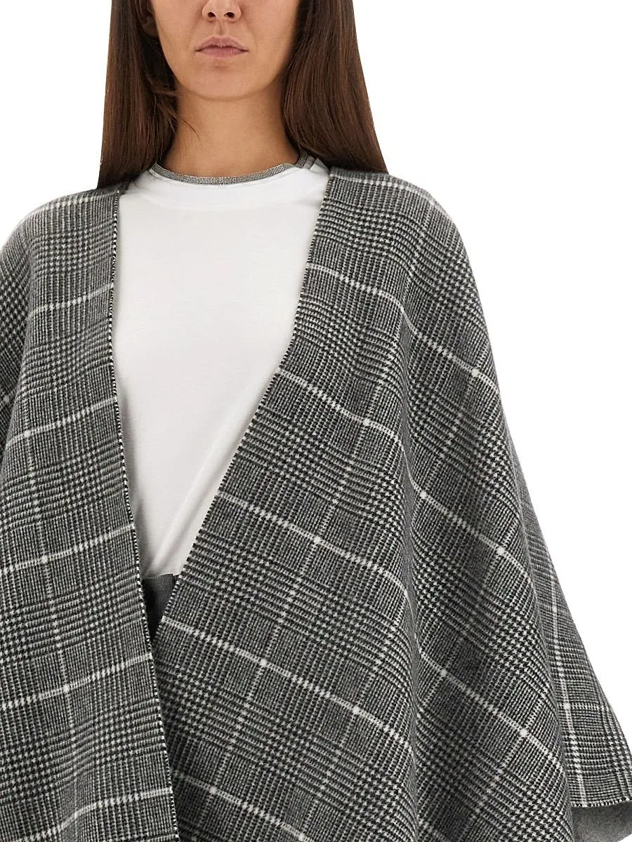 Reversible Fringed Poncho