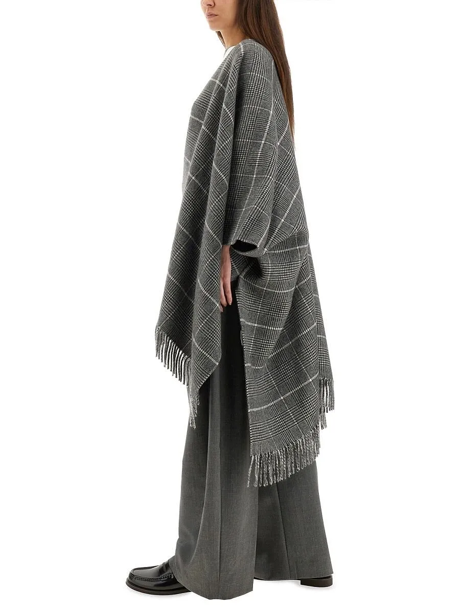 Reversible Fringed Poncho