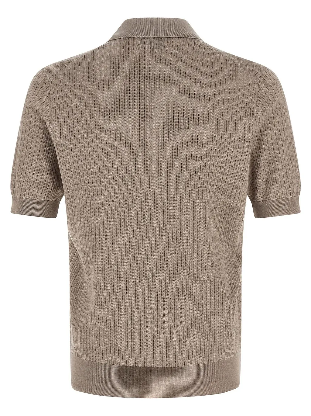 Brunello Cucinelli Ribbed Lightweight Knitted Polo Shirt
