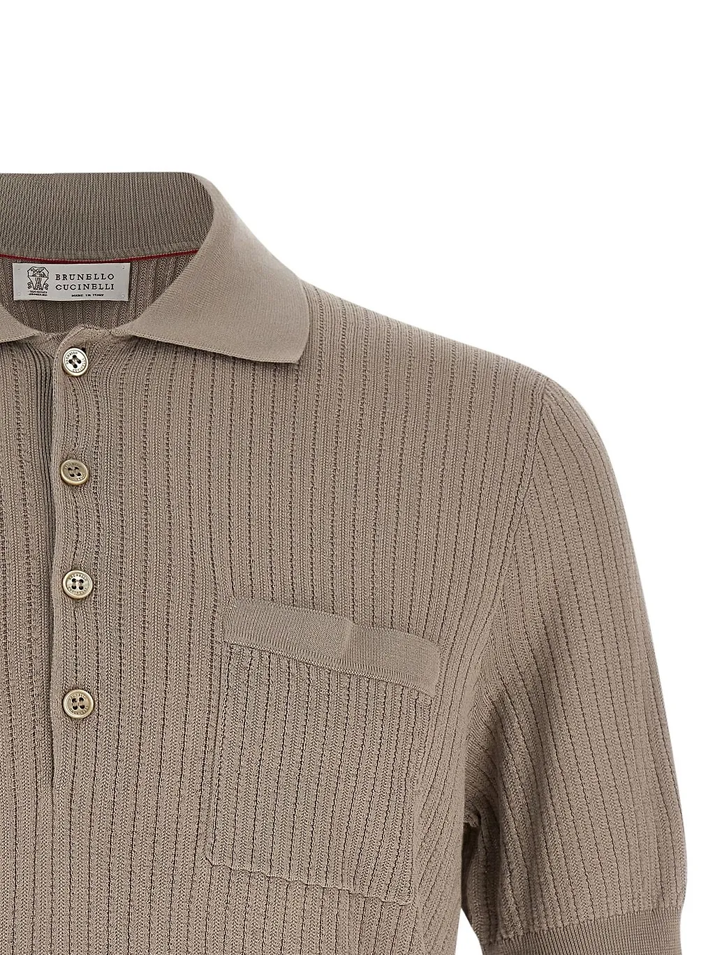 Brunello Cucinelli Ribbed Lightweight Knitted Polo Shirt