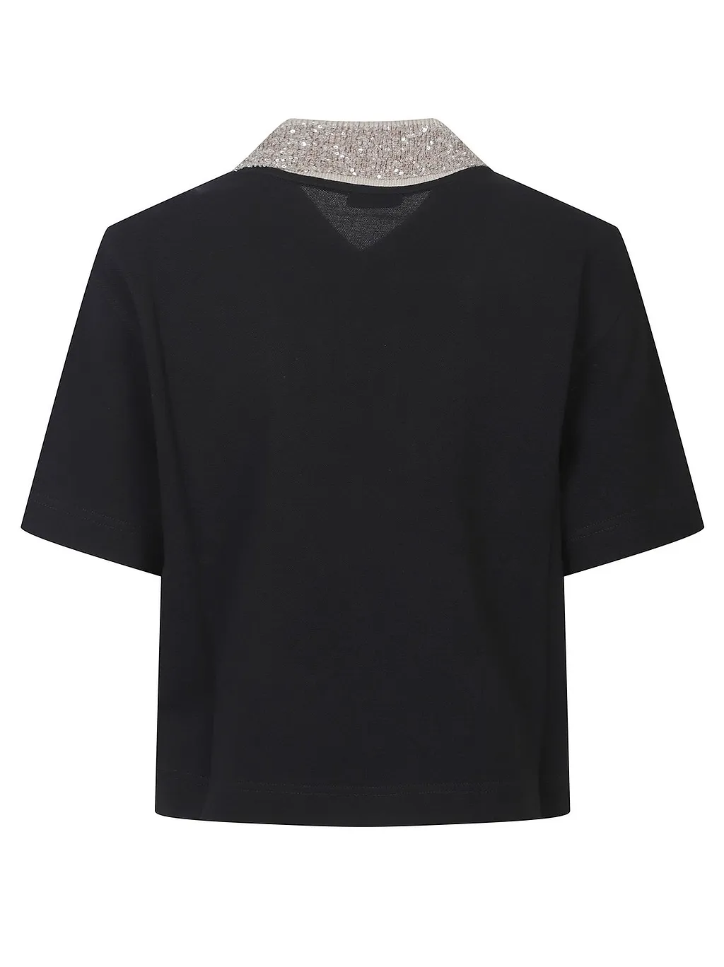Brunello Cucinelli Sequinned Collar Jersey Polo Shirt
