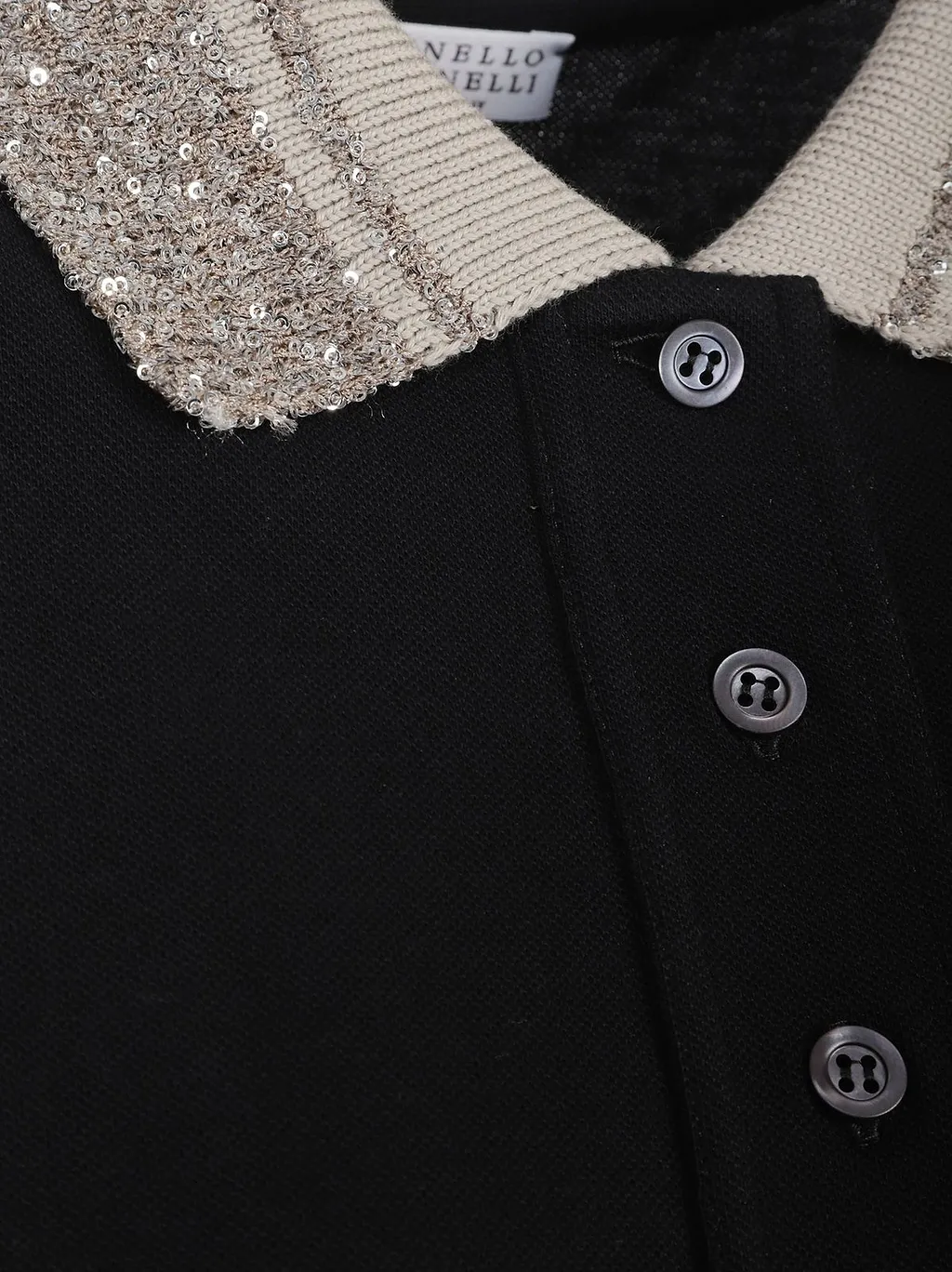 Brunello Cucinelli Sequinned Collar Jersey Polo Shirt