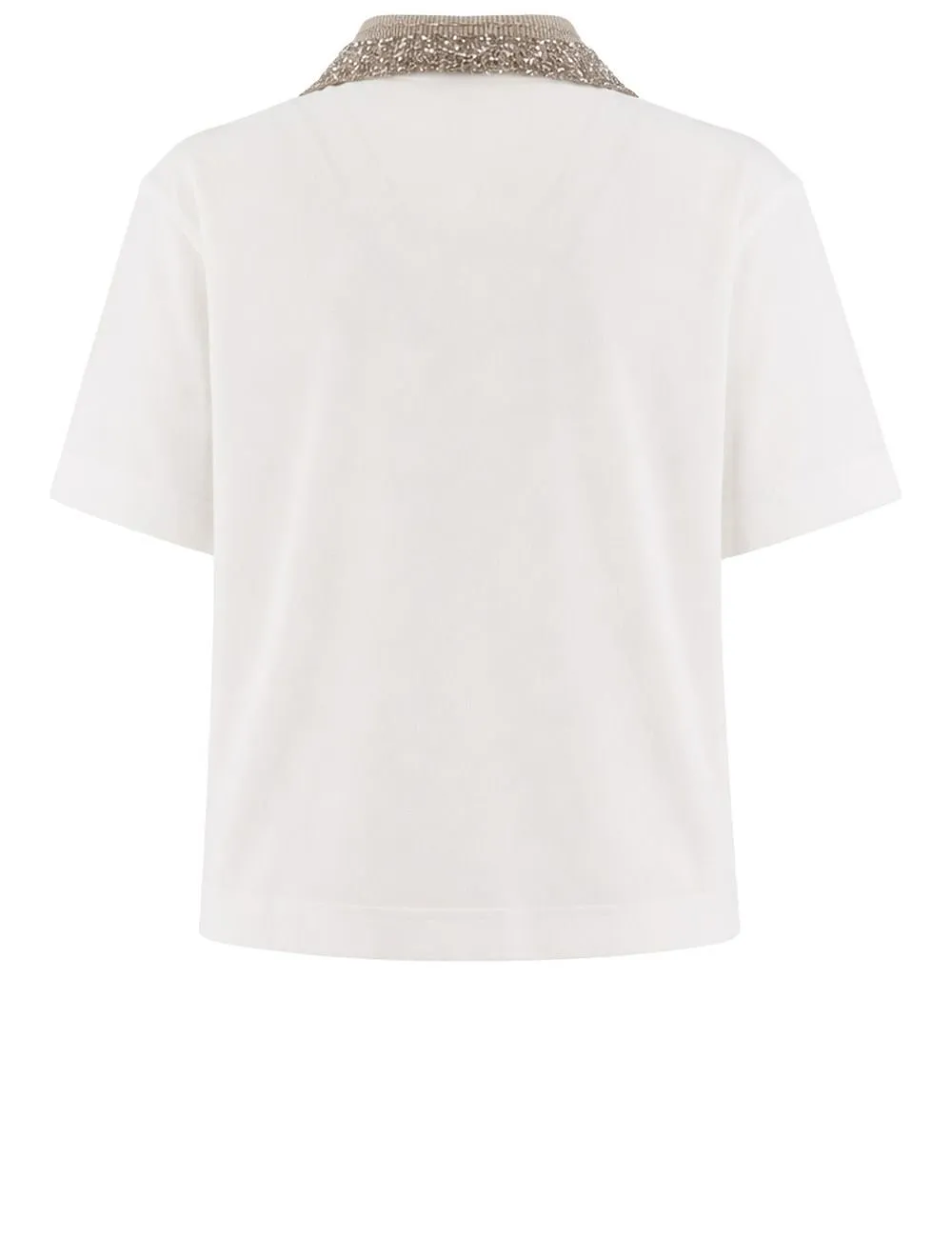 Brunello Cucinelli Sequinned Collar Jersey Polo Shirt