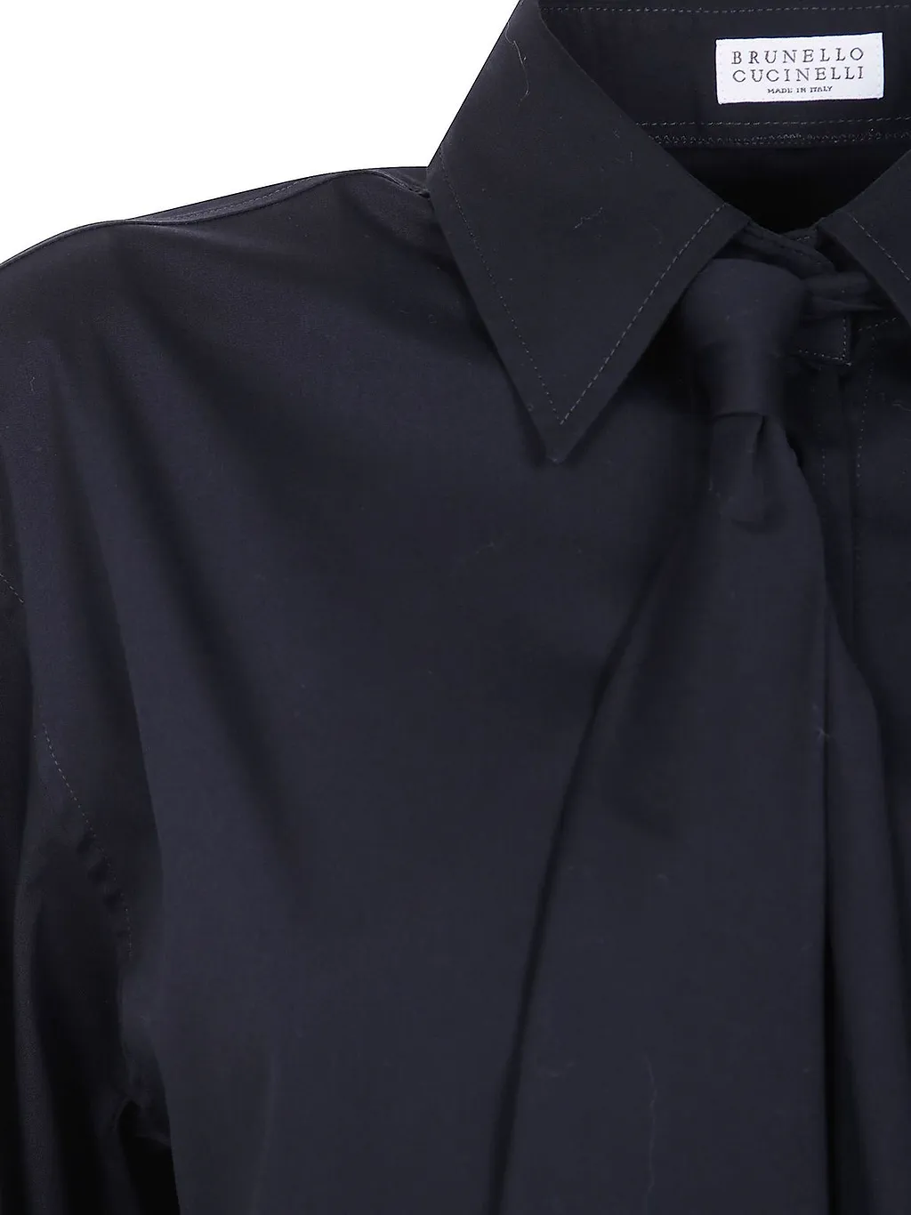 Tie Detailed Long Sleeved Shirt