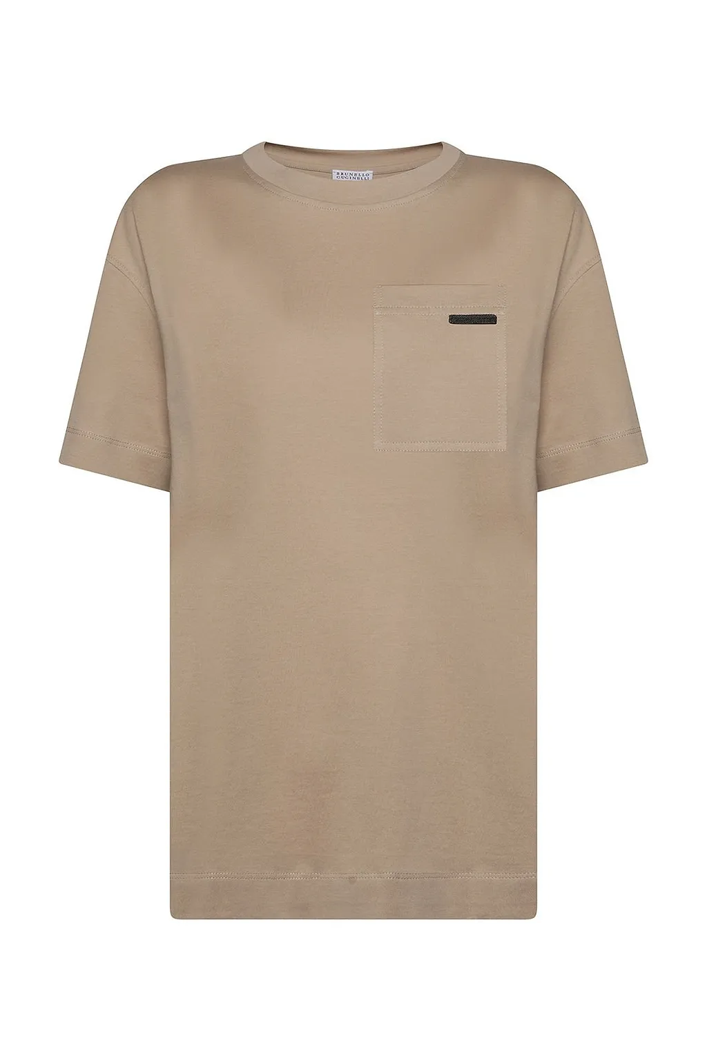 Brunello Cucinelli Shiny Tab Crewneck T-Shirt