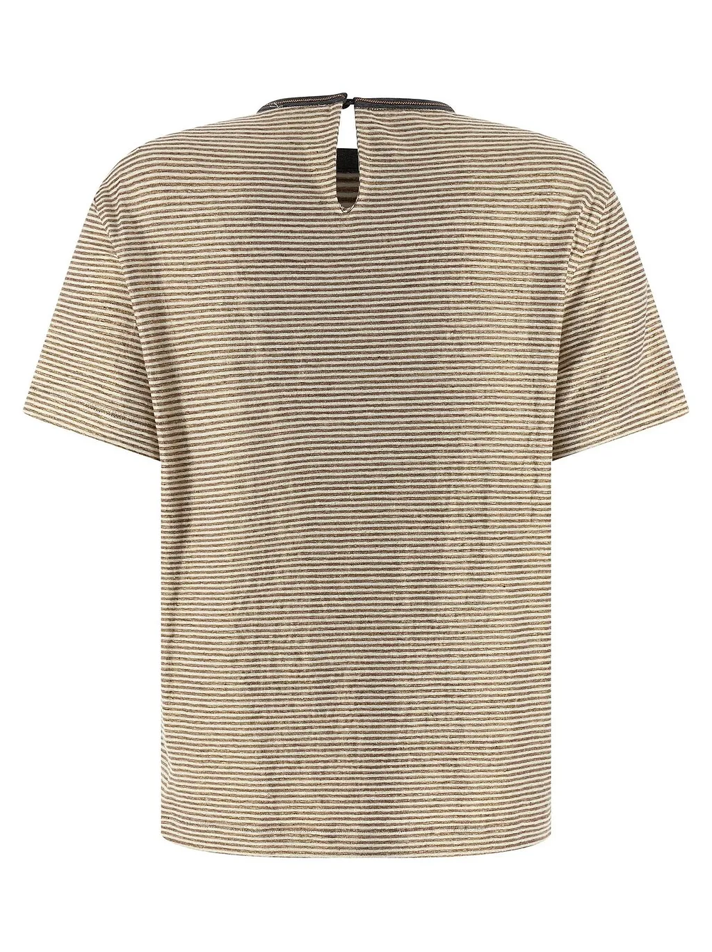Brunello Cucinelli Shiny Collar Detail T-Shirt