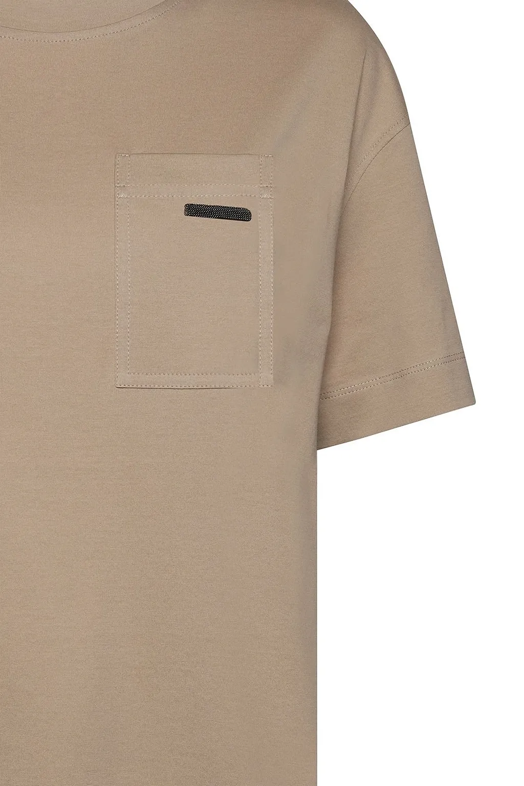 Brunello Cucinelli Shiny Tab Crewneck T-Shirt
