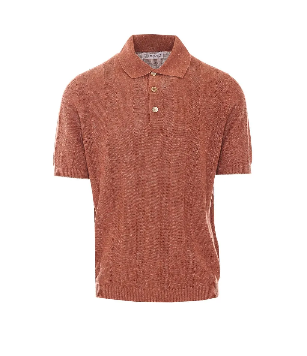Brunello Cucinelli Short-Sleeved Knitted Polo Shirt