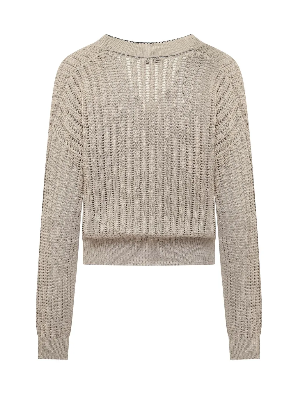 Brunello Cucinelli V-Neck Contrast-Trim Cardigan