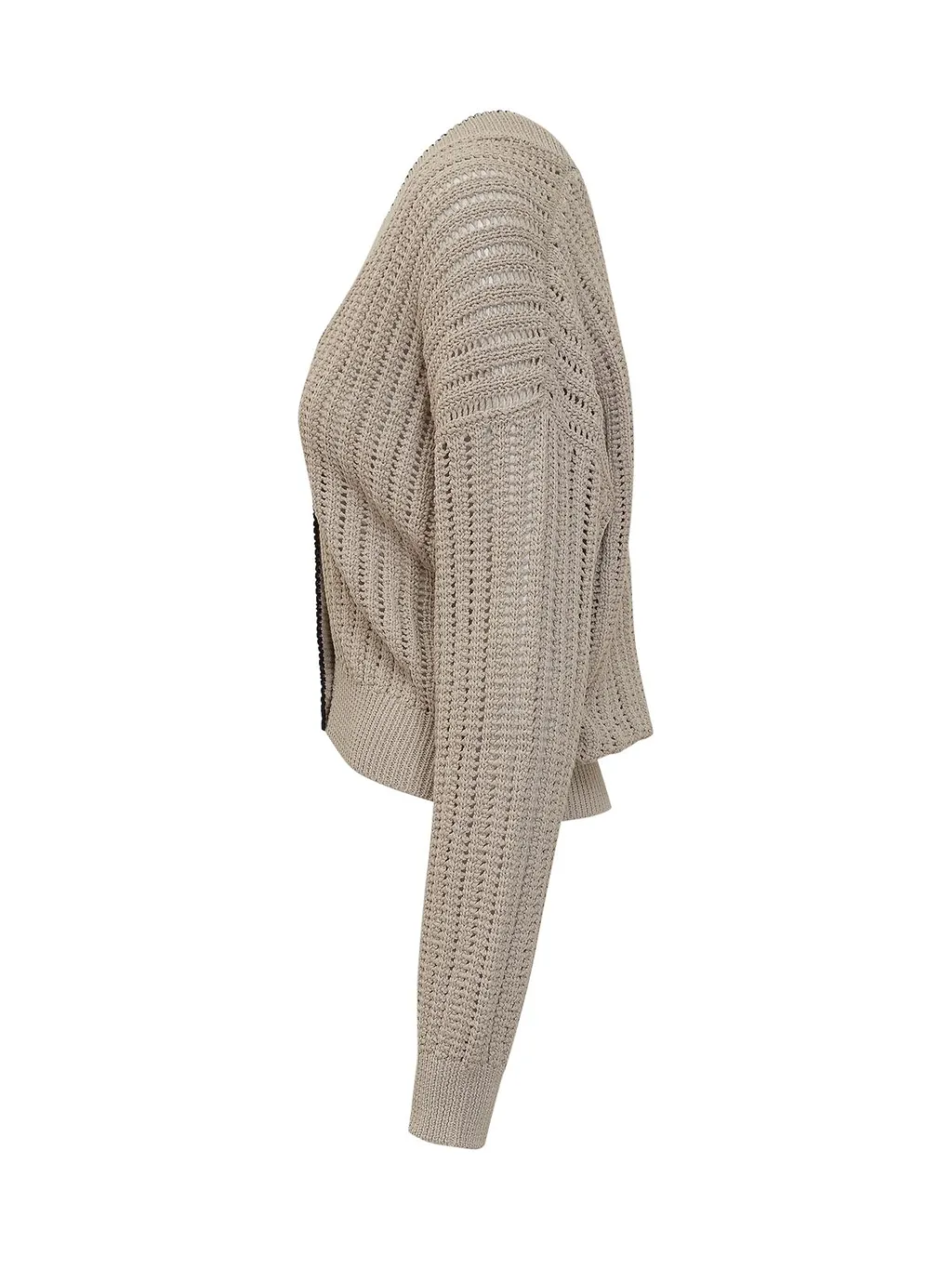 Brunello Cucinelli V-Neck Contrast-Trim Cardigan