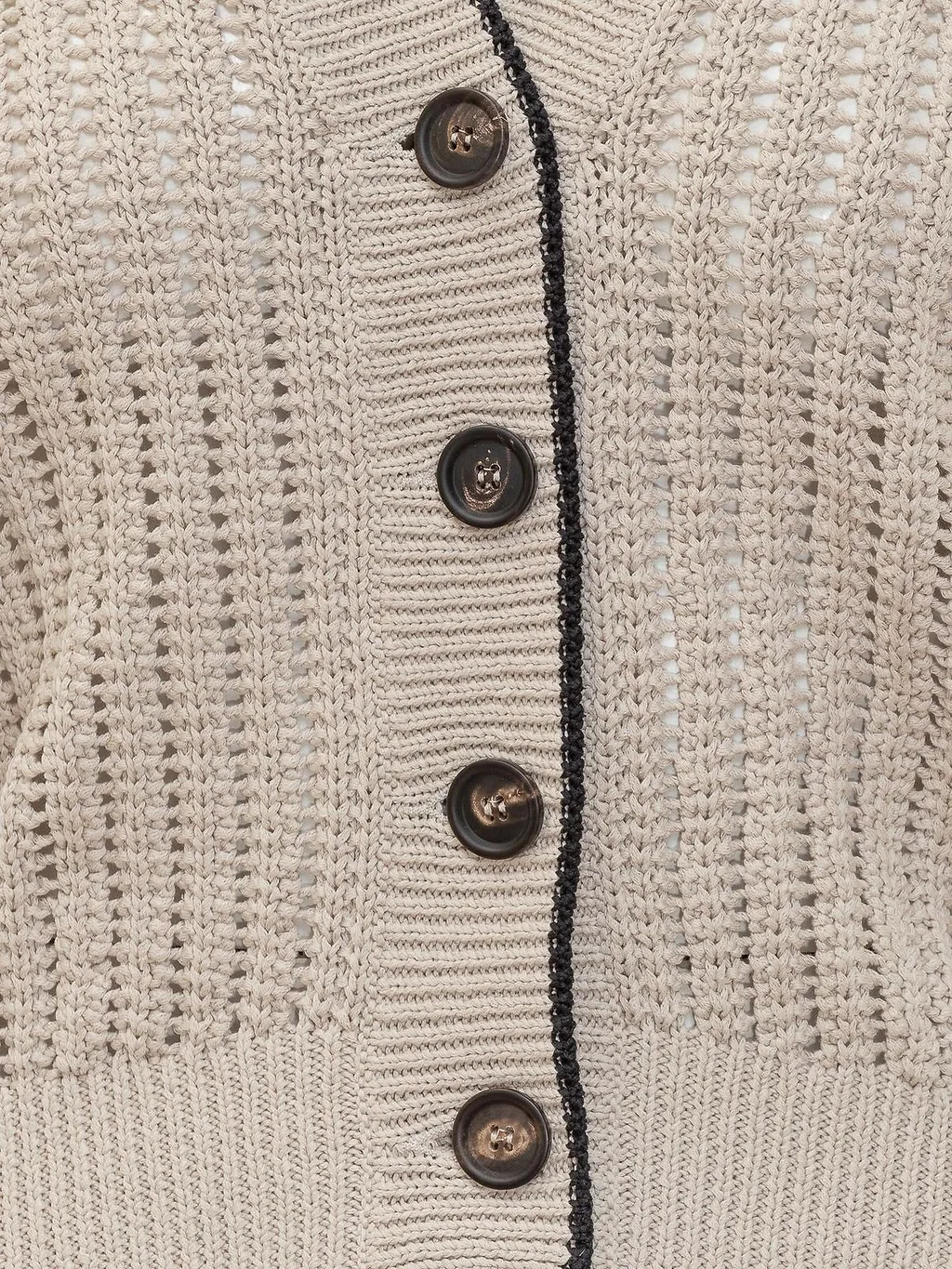 Brunello Cucinelli V-Neck Contrast-Trim Cardigan