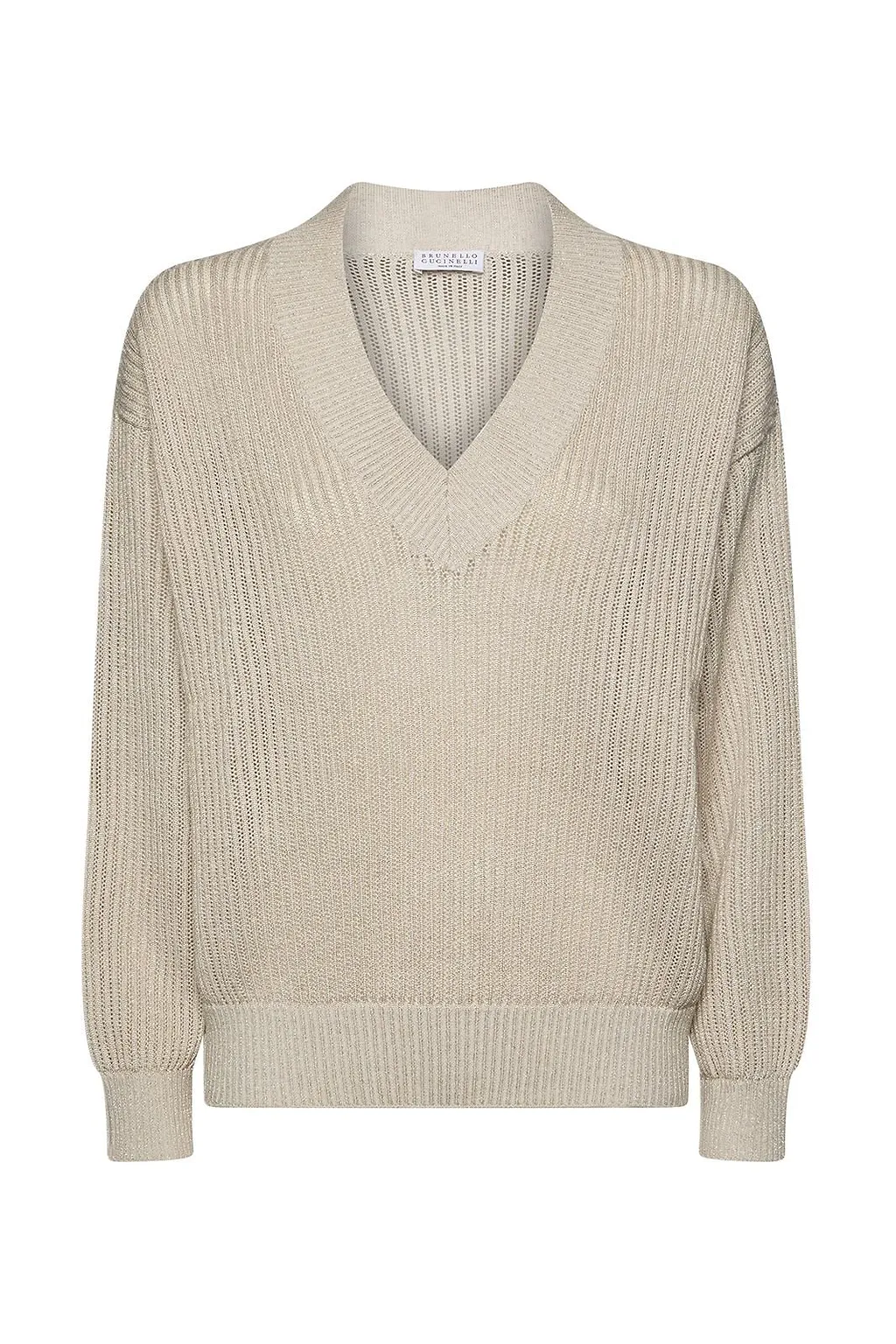 Brunello Cucinelli V-Neck Ribbed Sweater