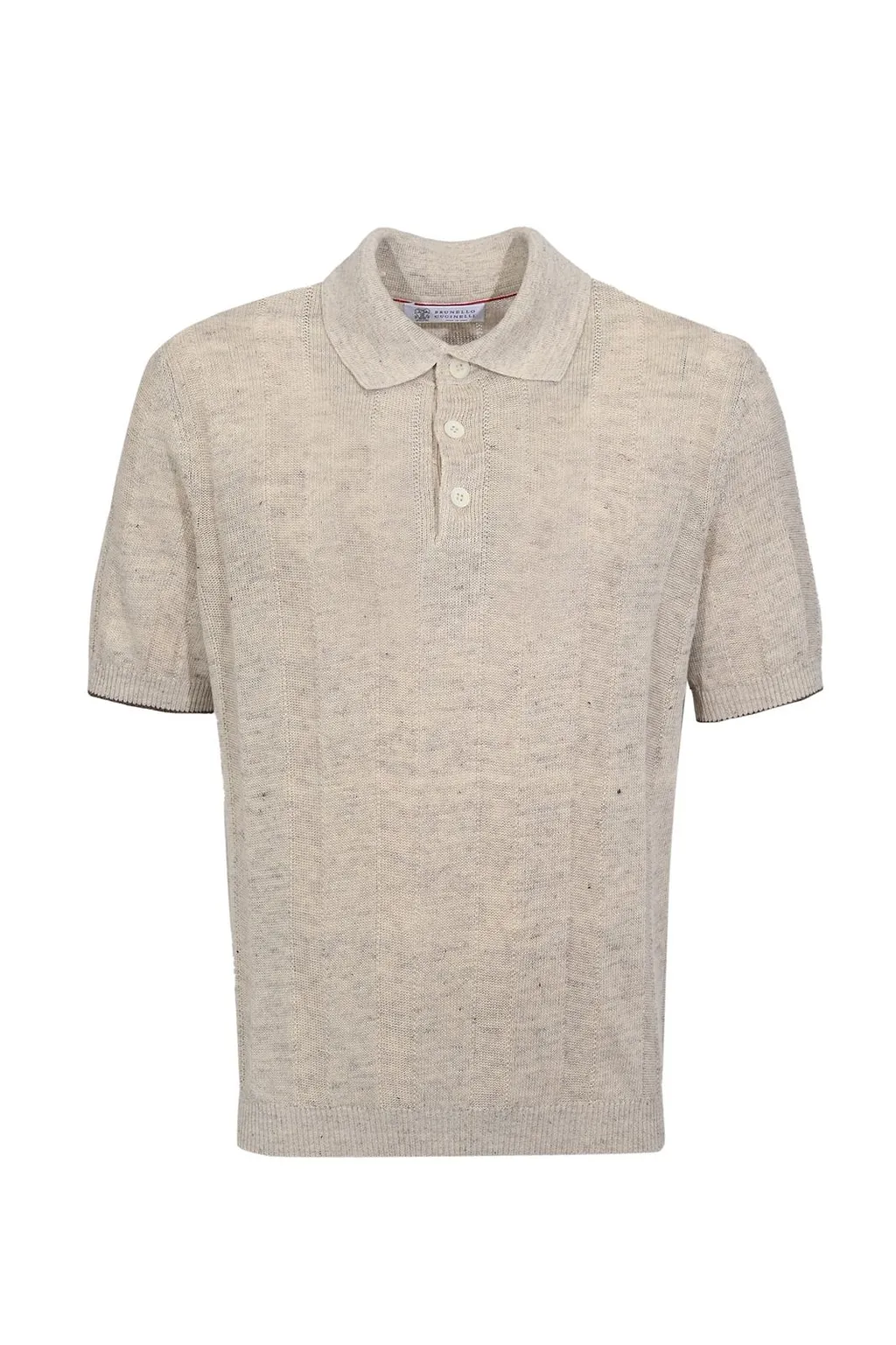 Brunello Cucinelli Wide Rib Knit Polo Shirt