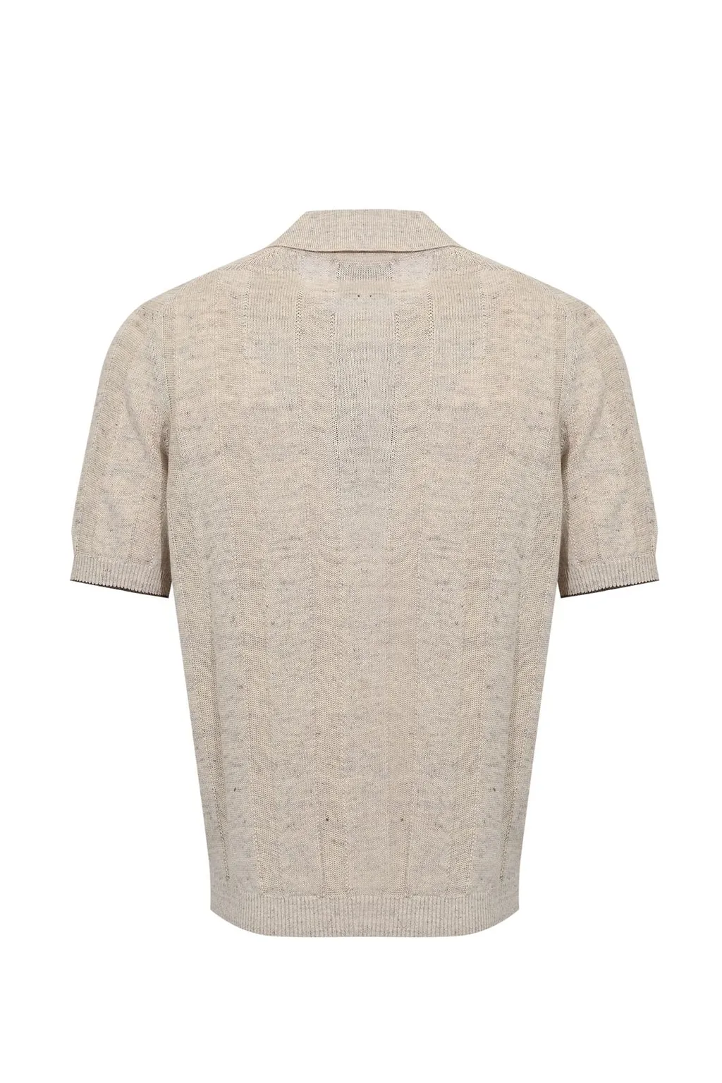 Brunello Cucinelli Wide Rib Knit Polo Shirt