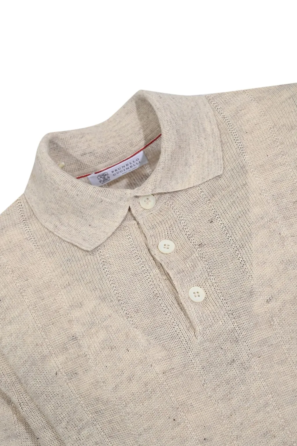 Brunello Cucinelli Wide Rib Knit Polo Shirt