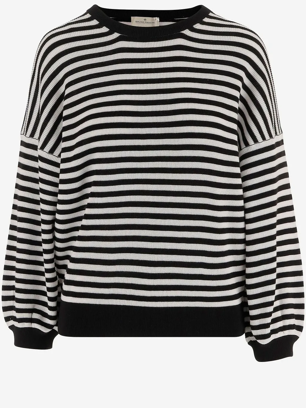Bruno Manetti Striped Drop-Shoulder Knitted Sweater