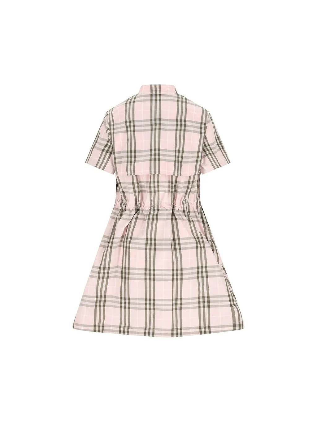 Burberry Checked Drawstring Waist Mini Dress