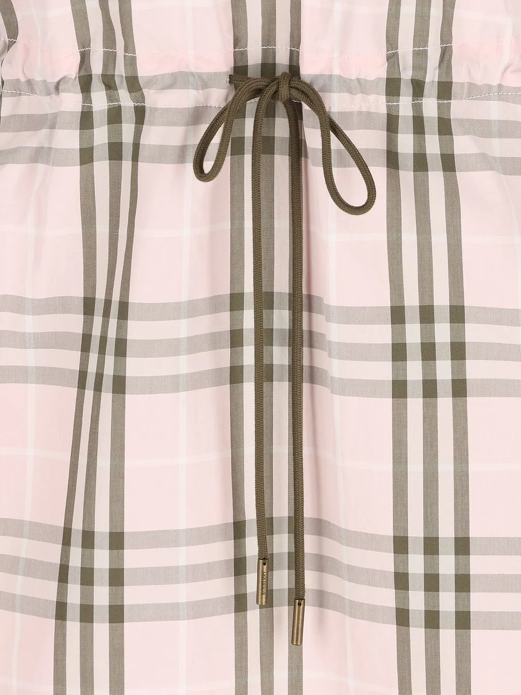 Burberry Checked Drawstring Waist Mini Dress