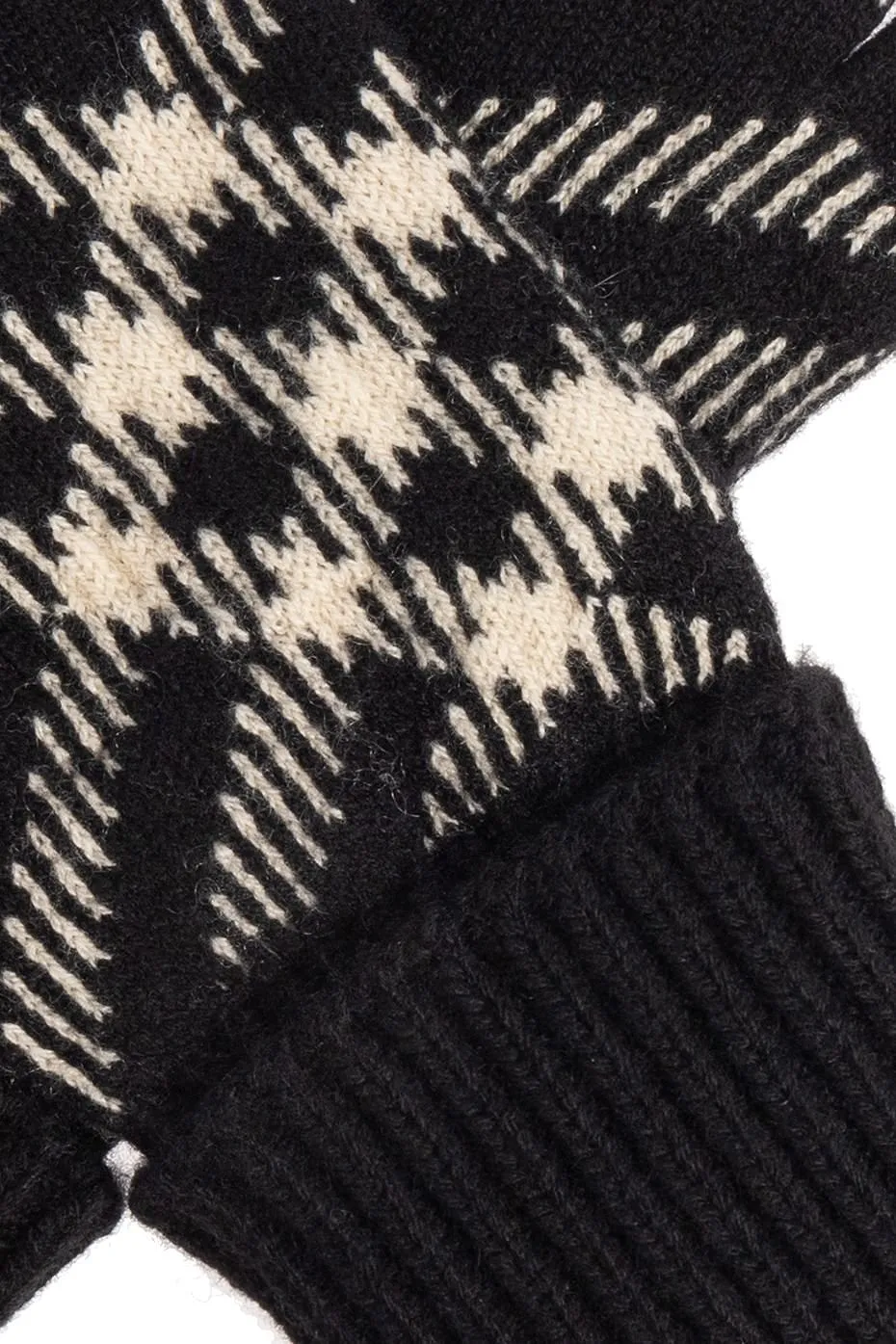 Burberry Checked Ribbed-Knit Gloves