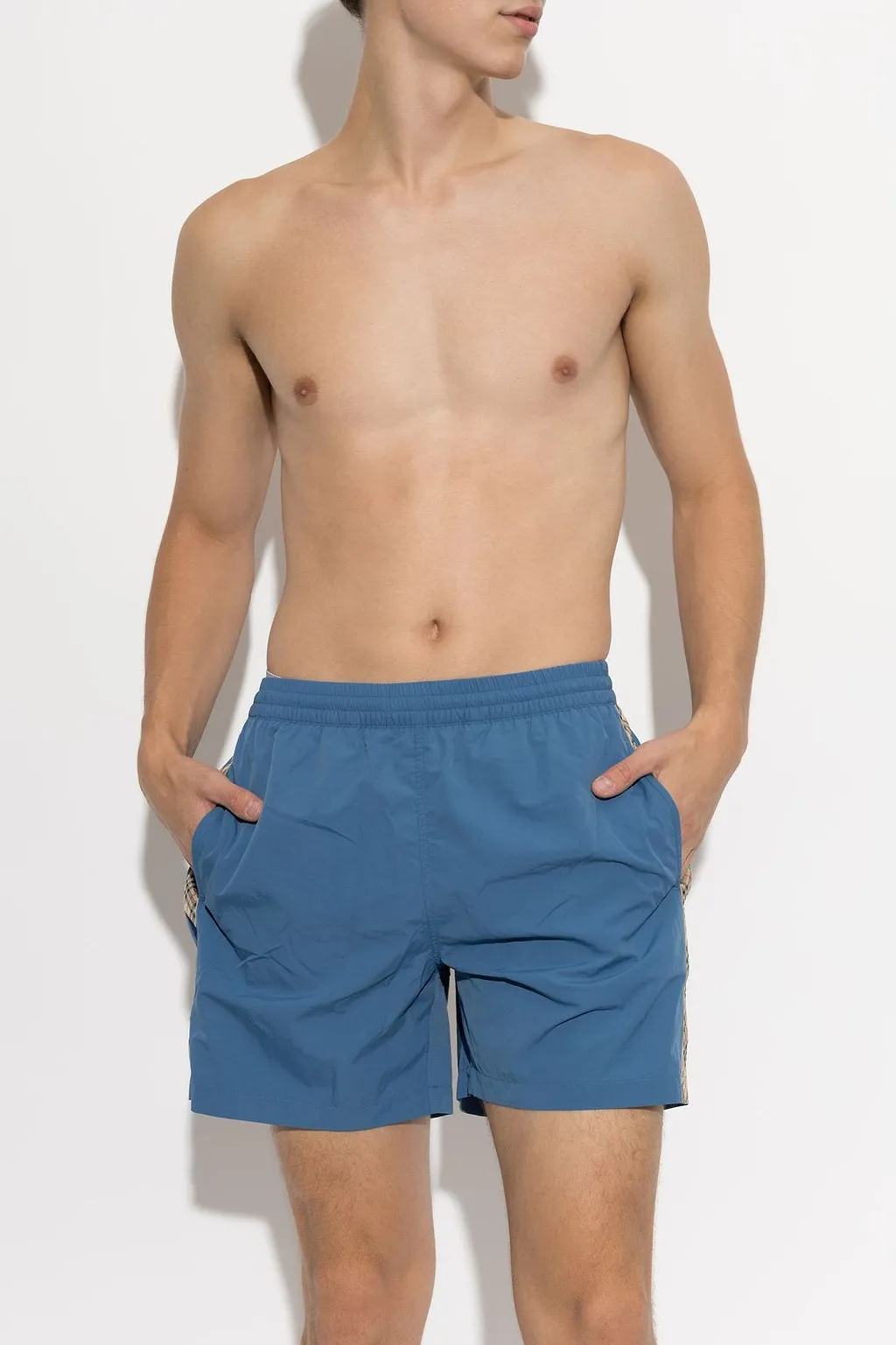 Burberry Checked Trim Swim Shorts