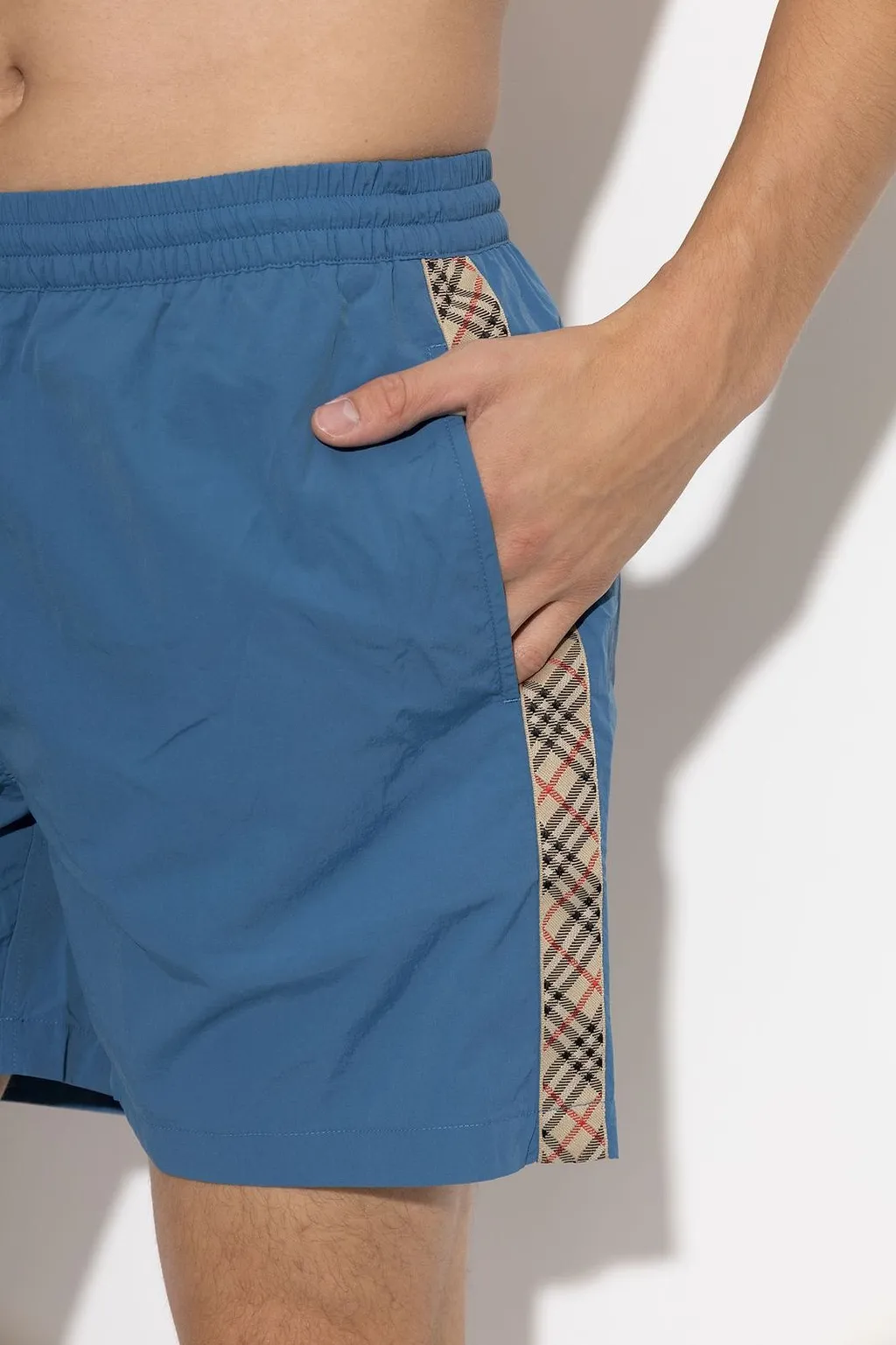 Burberry Checked Trim Swim Shorts